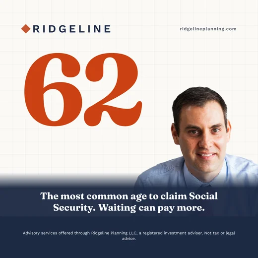 Thursday post with the advisor's photo, 62 is the earliest age to claim Social Security